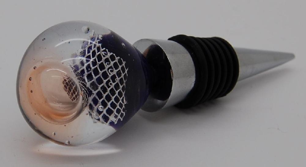 Bottle stopper - light pink and silver